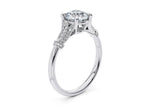 Jasmine Vintage Platinum Round Engagement Ring