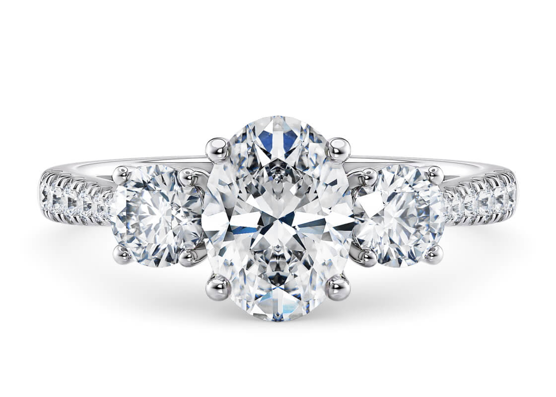 Lisbon Trilogy Platinum Oval Engagement Ring