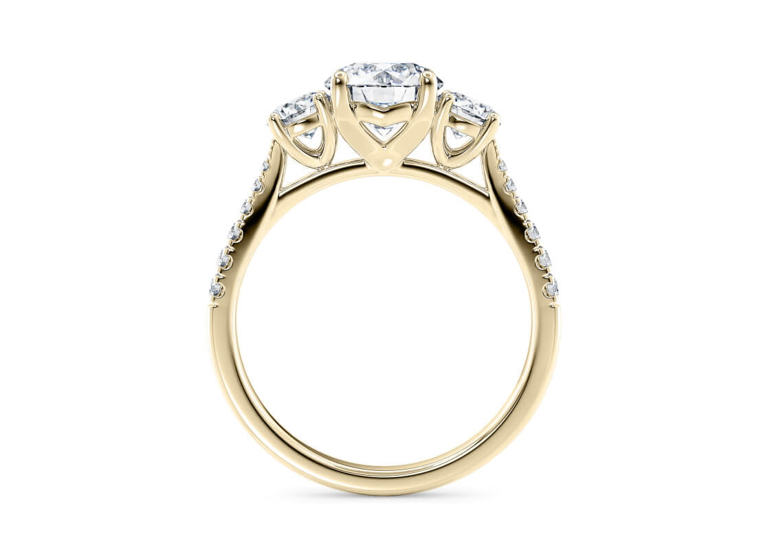 Lisbon Trilogy Yellow Gold 18k Round Engagement Ring