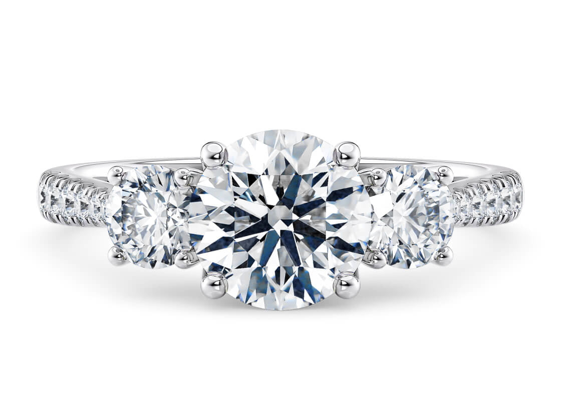 Lisbon Trilogy Platinum Round Engagement Ring