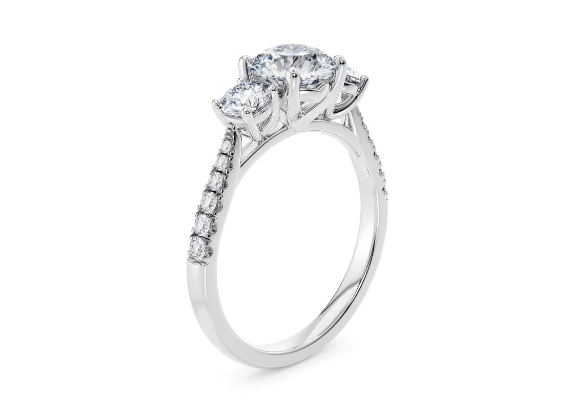 Lisbon Trilogy Platinum Round Engagement Ring