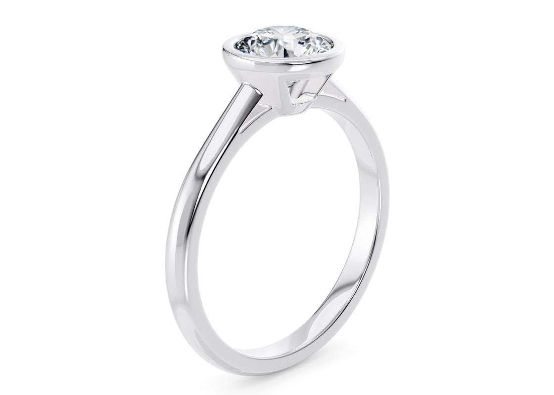 Luna Solitaire Platinum Round Engagement Ring