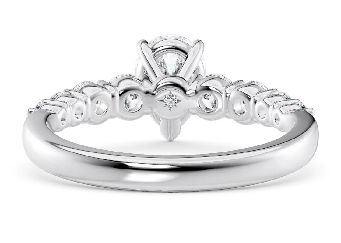 Lyra Diamond Band Platinum Pear Engagement Ring