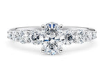 Lyra Diamond Band Platinum Oval Engagement Ring