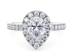 Medici Halo Platinum Pear Engagement Ring