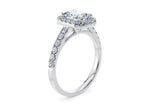Medici Halo Platinum Radiant Engagement Ring