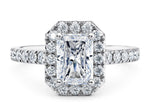 Medici Halo Platinum Radiant Engagement Ring