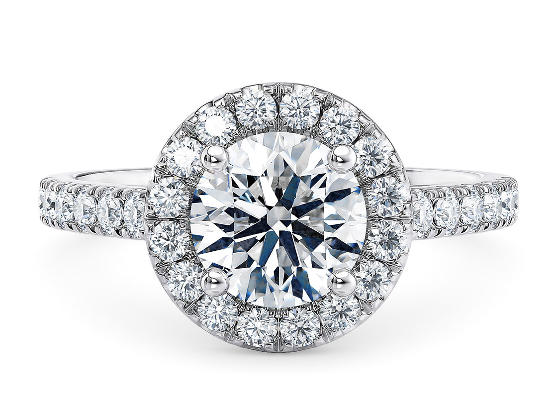 Medici Halo Platinum Round Engagement Ring