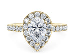 Medici Halo Yellow Gold 18k Pear Engagement Ring