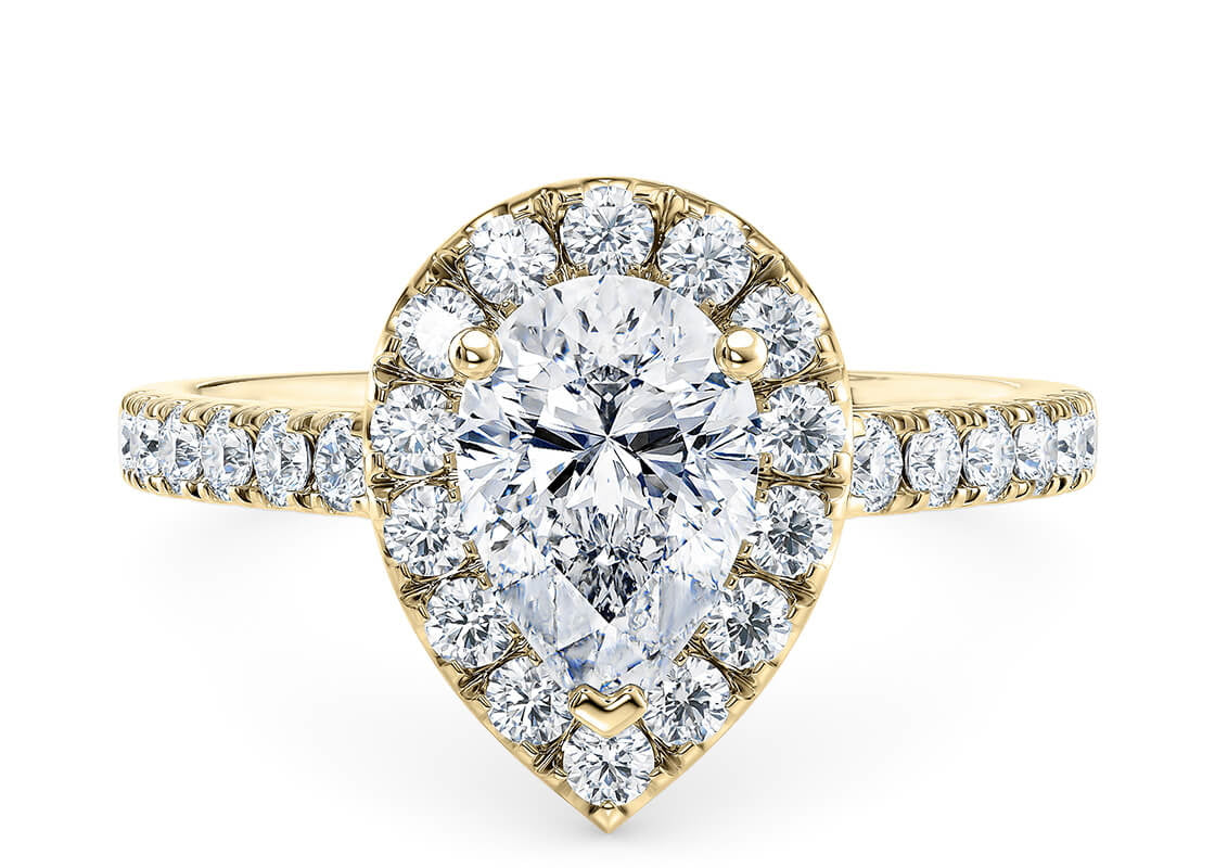 Medici Halo Yellow Gold 18k Pear Engagement Ring