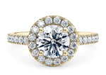 Medici Halo Yellow Gold 18k Round Engagement Ring