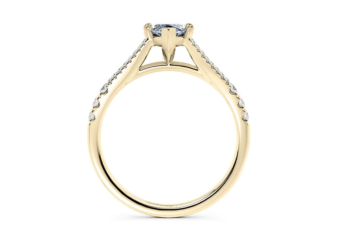 Oxford Diamond Band Yellow Gold 18k Marquise Engagement Ring