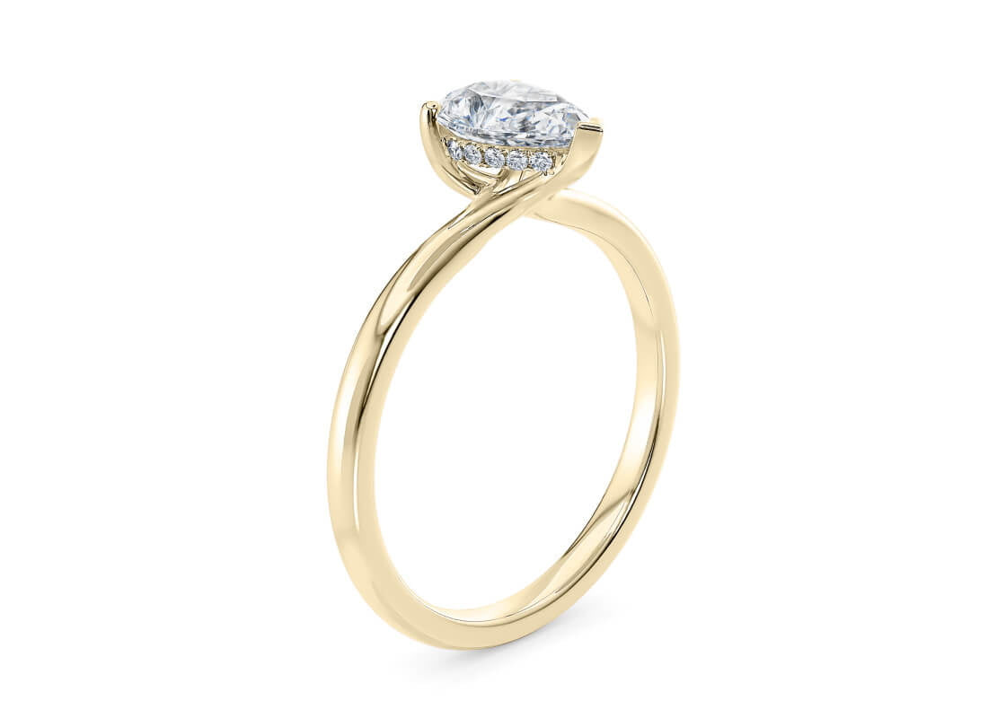 Paloma Solitaire Yellow Gold 18k Pear Engagement Ring