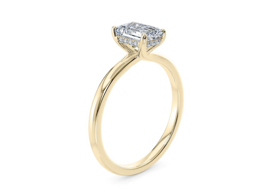 Paloma Solitaire Yellow Gold 18k Emerald Engagement Ring