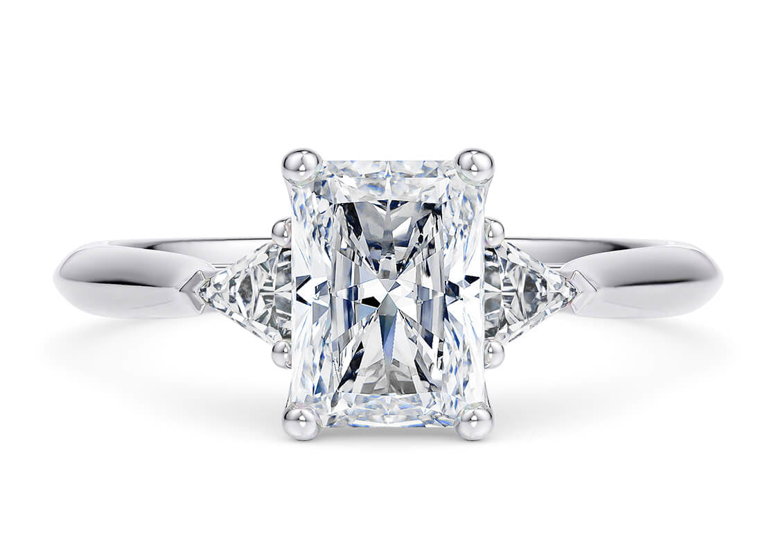 Paris Trilogy Platinum Radiant Engagement Ring