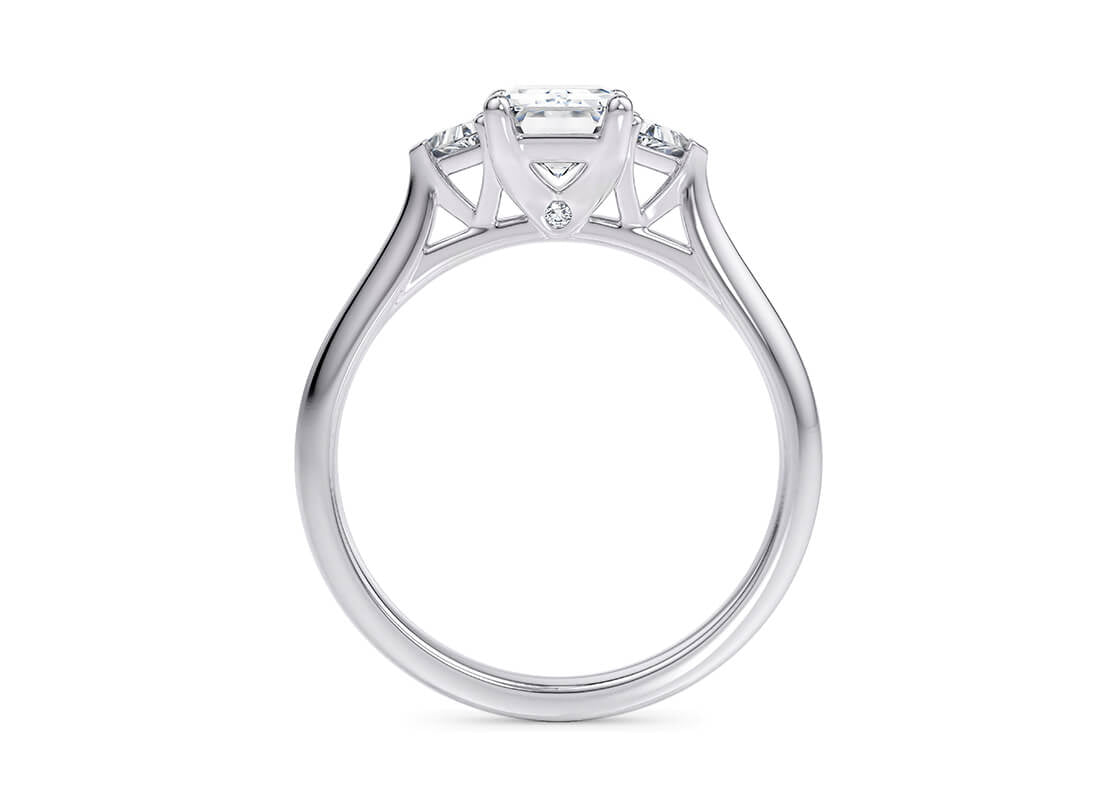 Paris Trilogy Platinum Emerald Engagement Ring