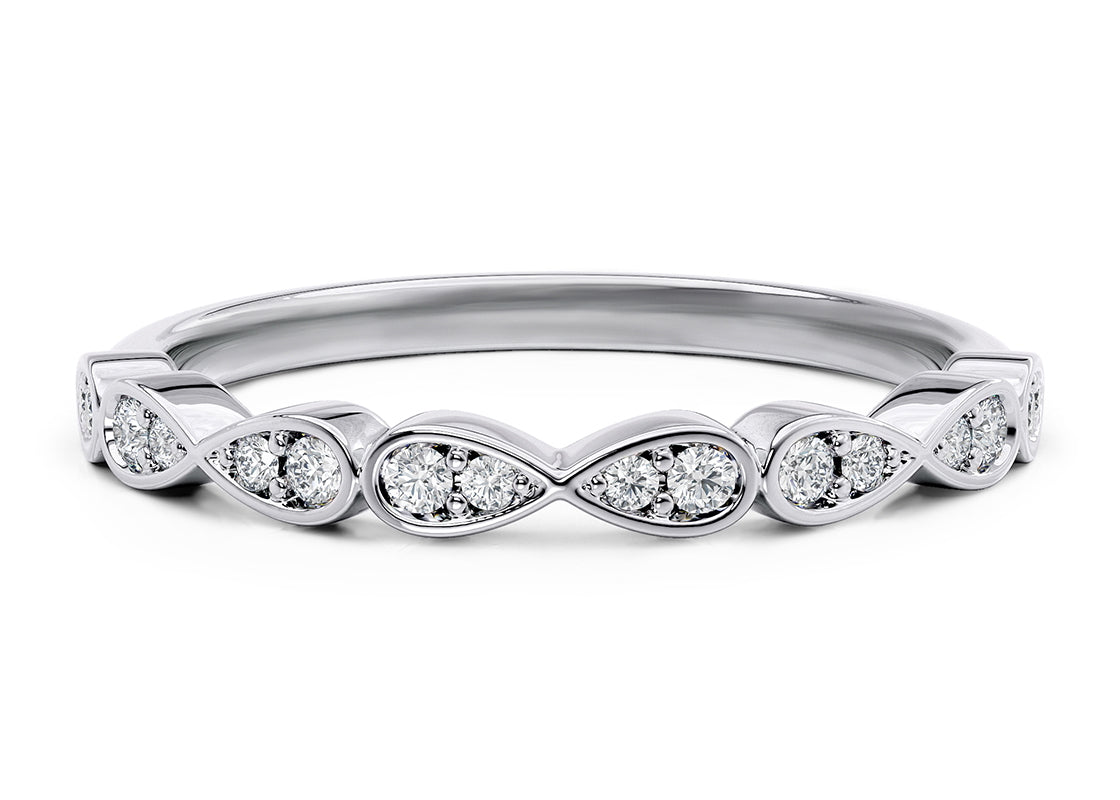 Primrose White Gold 18k Half Set Eternity Ring