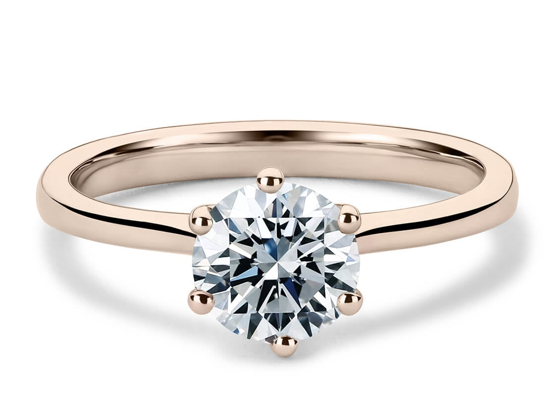 Principessa Solitaire Rose Gold 18k Round Engagement Ring