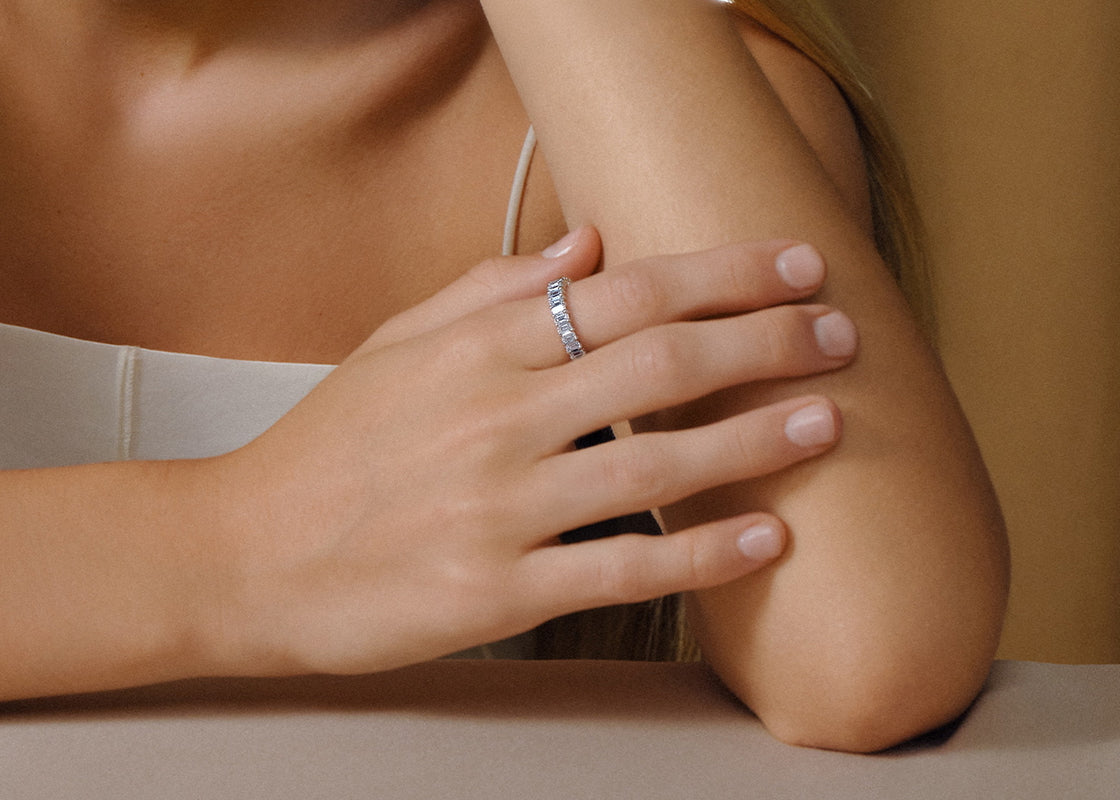 Regent Emerald Full Set Yellow Gold 18k Natural Eternity Ring