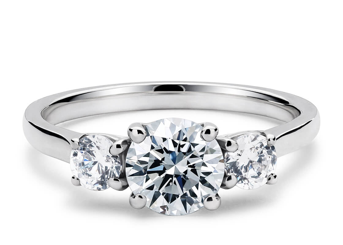 Roma Trilogy Platinum Round Engagement Ring