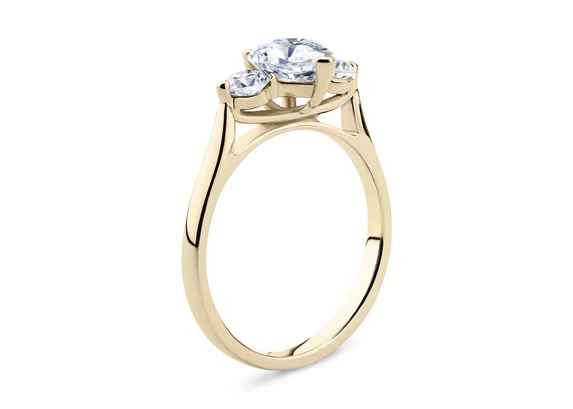Roma Trilogy Yellow Gold 18k Heart Engagement Ring