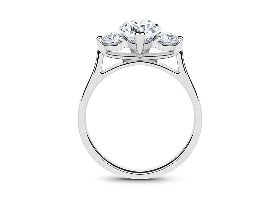 Roma Trilogy Platinum Heart Engagement Ring