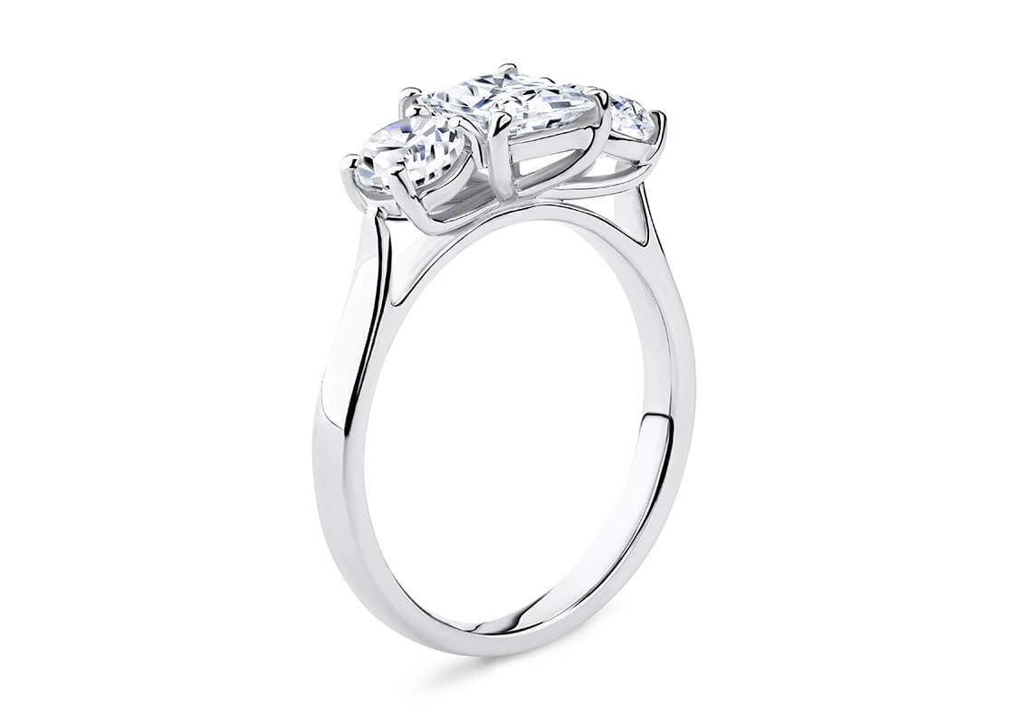 Roma Trilogy Platinum Princess Engagement Ring