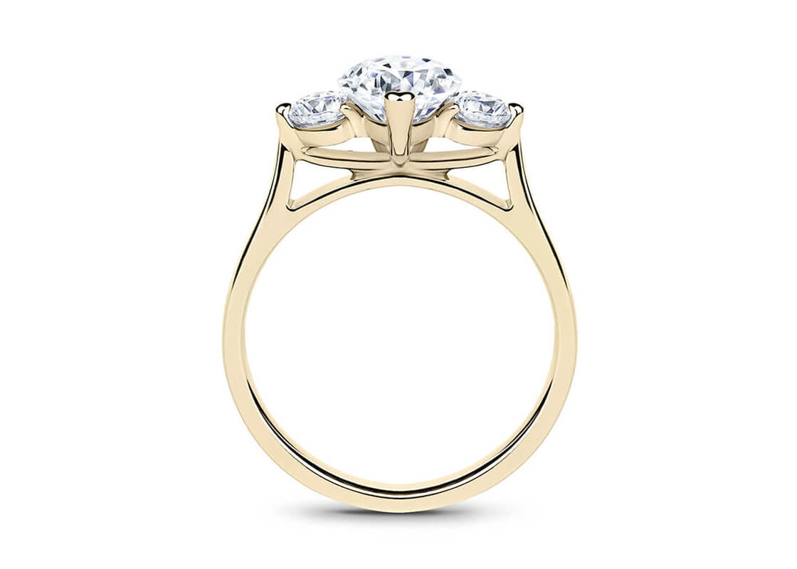 Roma Trilogy Yellow Gold 18k Heart Engagement Ring