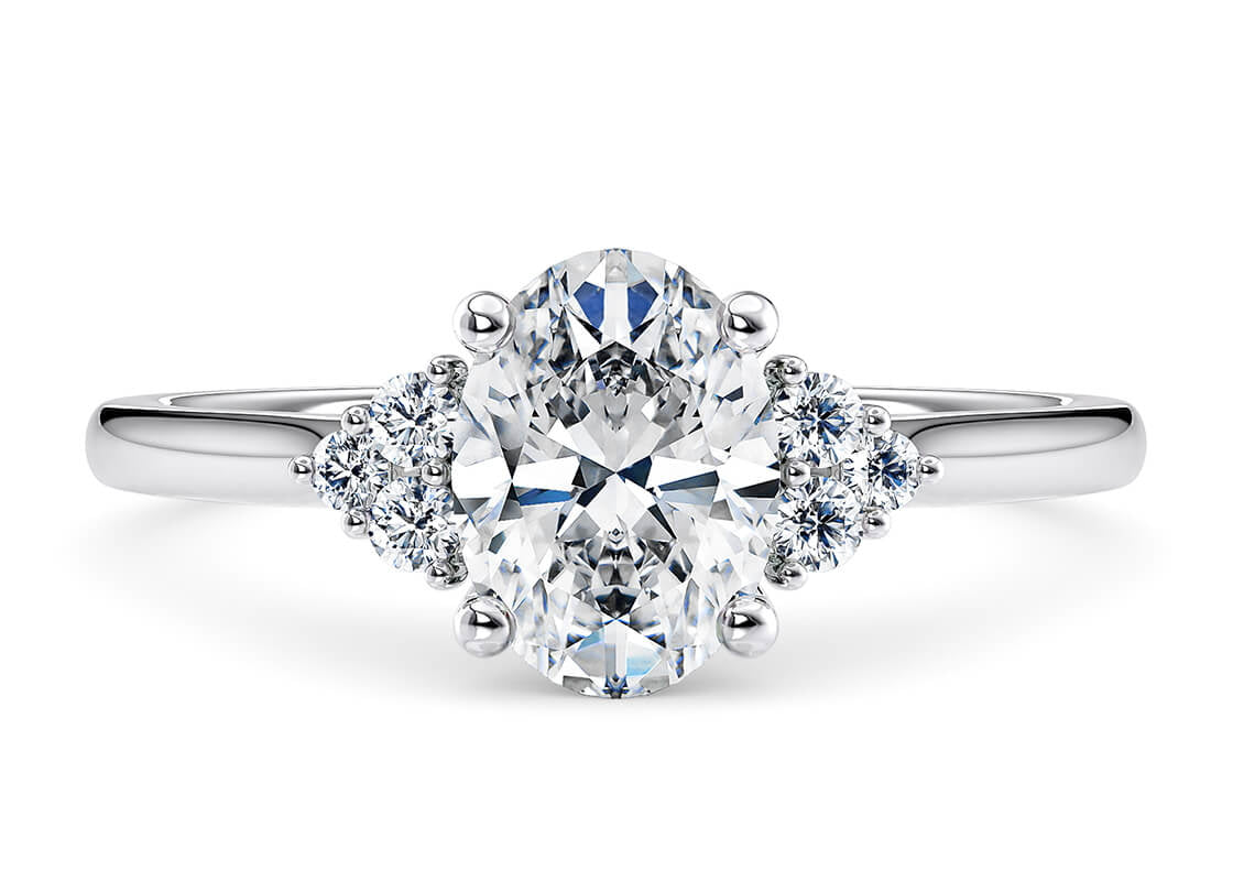 Rosa Vintage Platinum Oval Engagement Ring