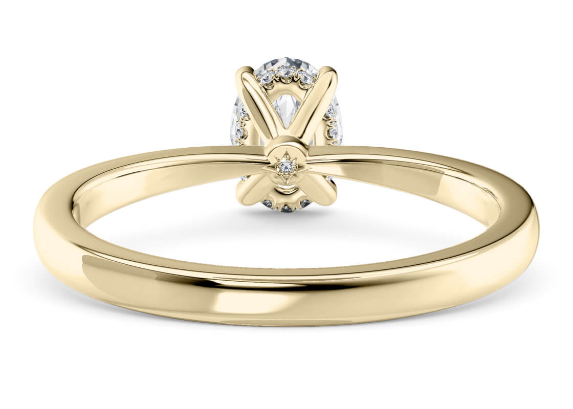 Starlight Solitaire Yellow Gold 18k Oval Engagement Ring