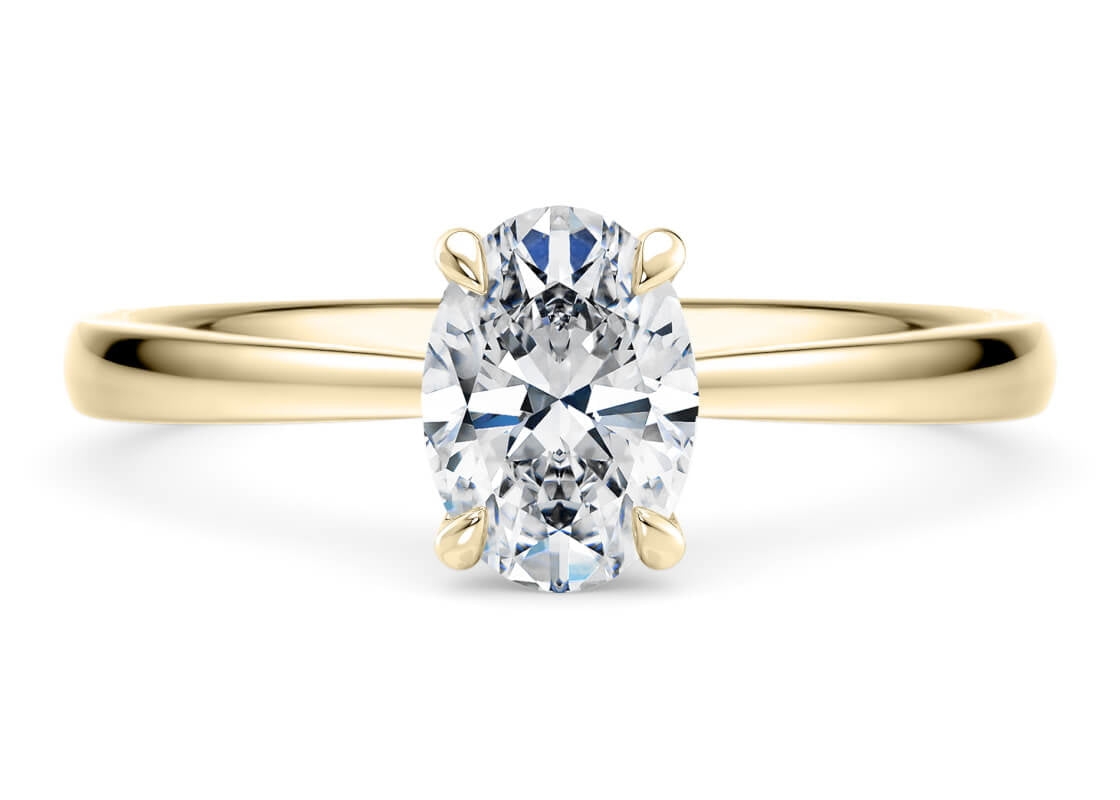 Starlight Solitaire Yellow Gold 18k Oval Engagement Ring