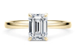Starlight Solitaire Yellow Gold 18k Emerald Engagement Ring