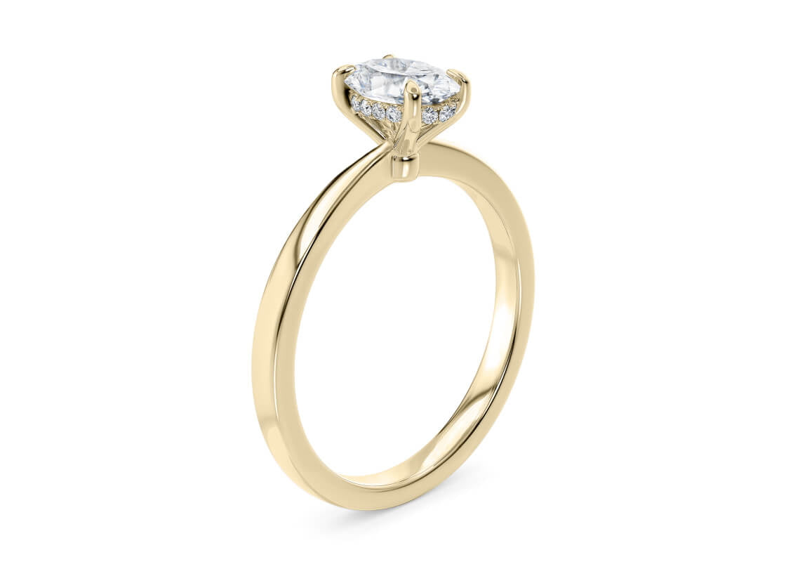 Starlight Solitaire Yellow Gold 18k Oval Engagement Ring