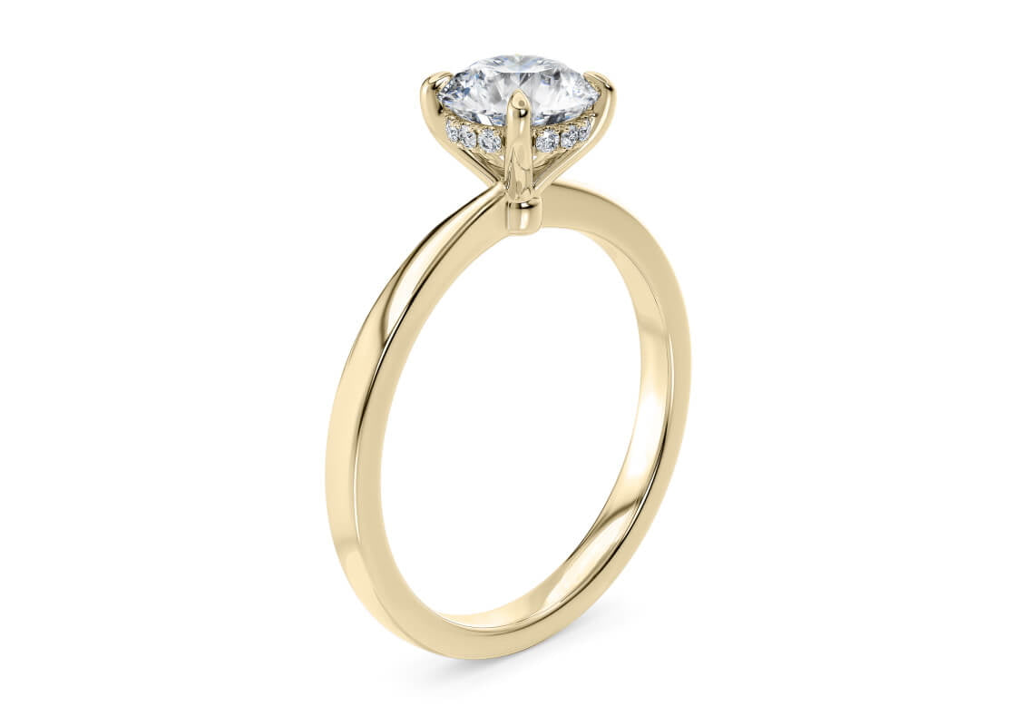 Starlight Solitaire Yellow Gold 18k Round Engagement Ring