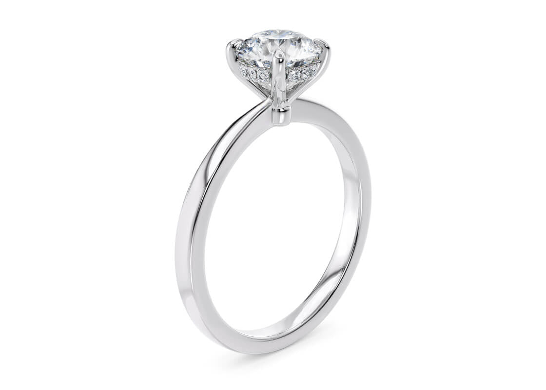 Starlight Solitaire Platinum Round Engagement Ring