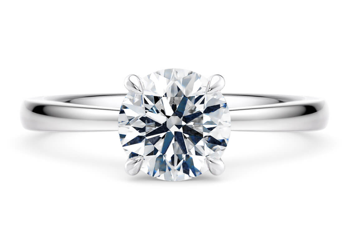 Starlight Solitaire Platinum Round Engagement Ring