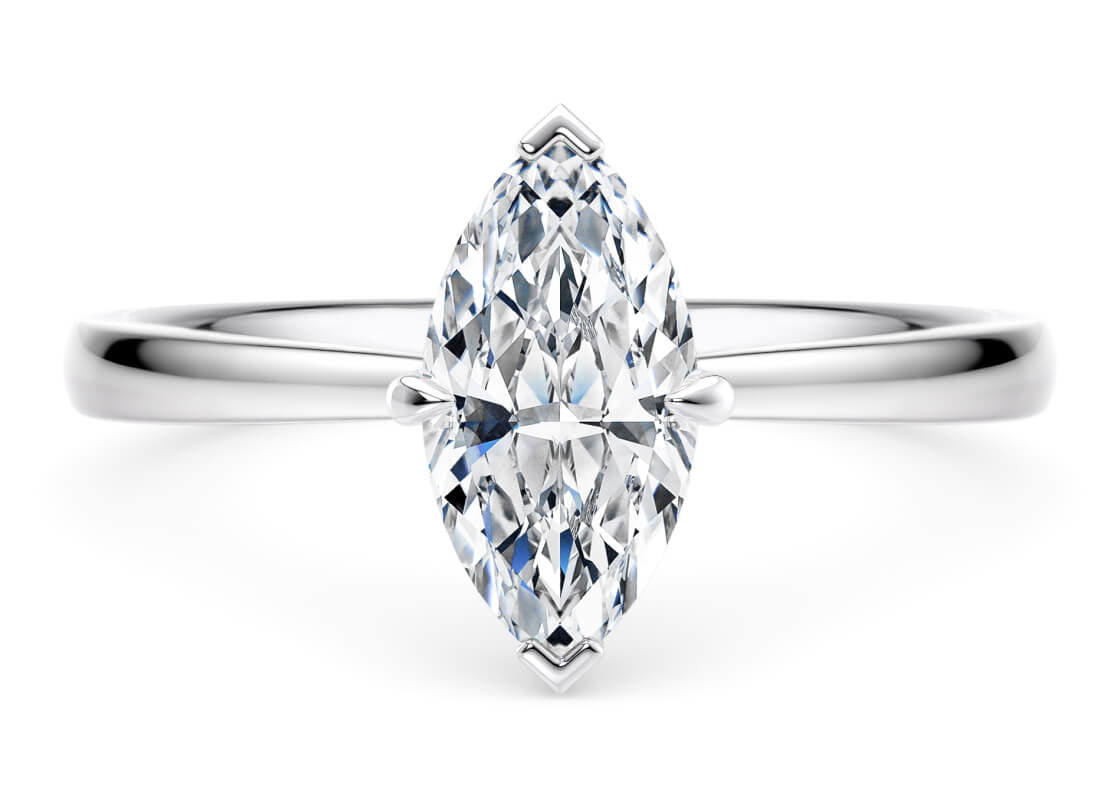 Starlight Solitaire Platinum Marquise Engagement Ring