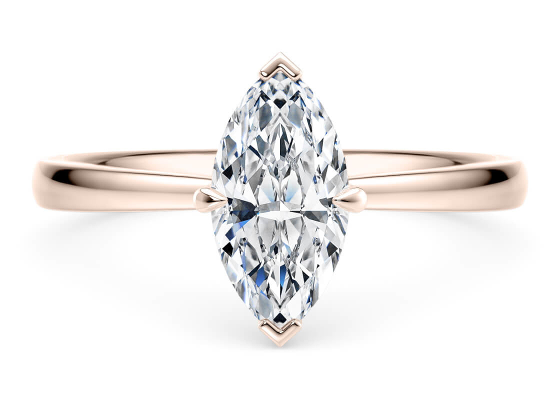 Starlight Solitaire Rose Gold 18k Marquise Engagement Ring