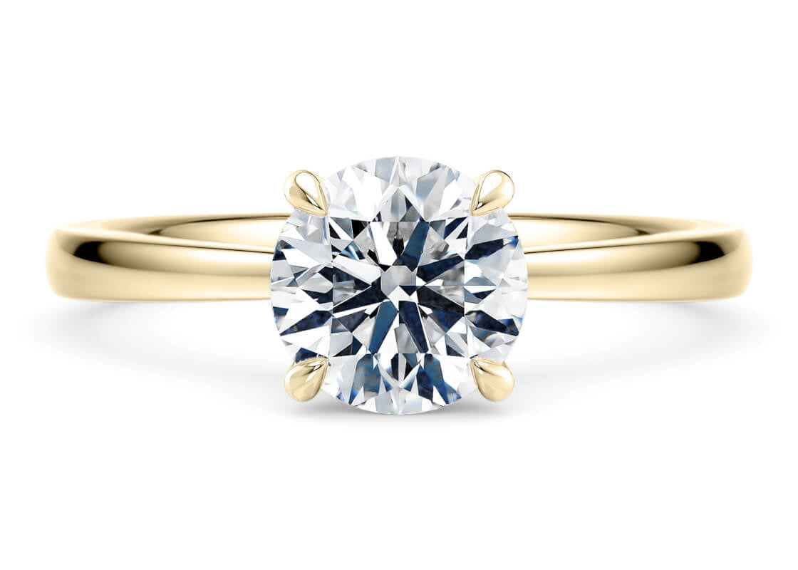 Starlight Solitaire Yellow Gold 18k Round Engagement Ring