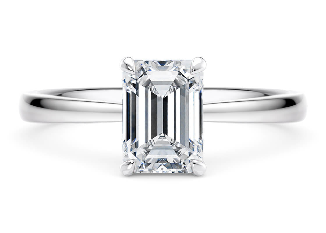 Starlight Solitaire Platinum Emerald Engagement Ring