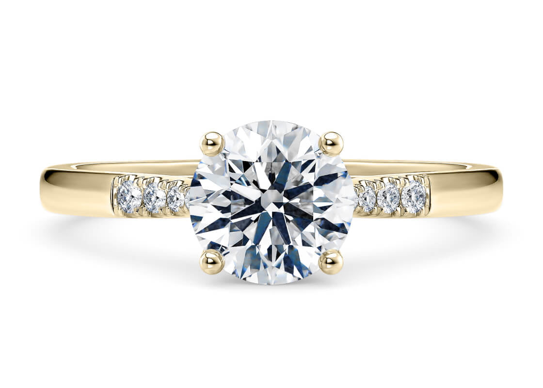 Thea Diamond Band Yellow Gold 18k Round Engagement Ring