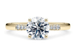 Thea Diamond Band Yellow Gold 18k Round Engagement Ring