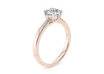Thea Diamond Band Rose Gold 18k Round Engagement Ring