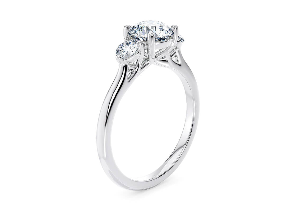 Valencia Trilogy Platinum Round Engagement Ring