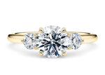 Valencia Trilogy Yellow Gold 18k Round Engagement Ring