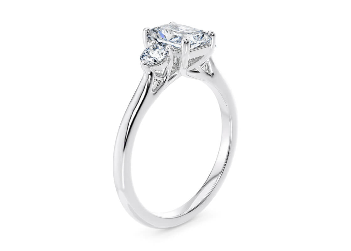 Valencia Trilogy Platinum Radiant Engagement Ring