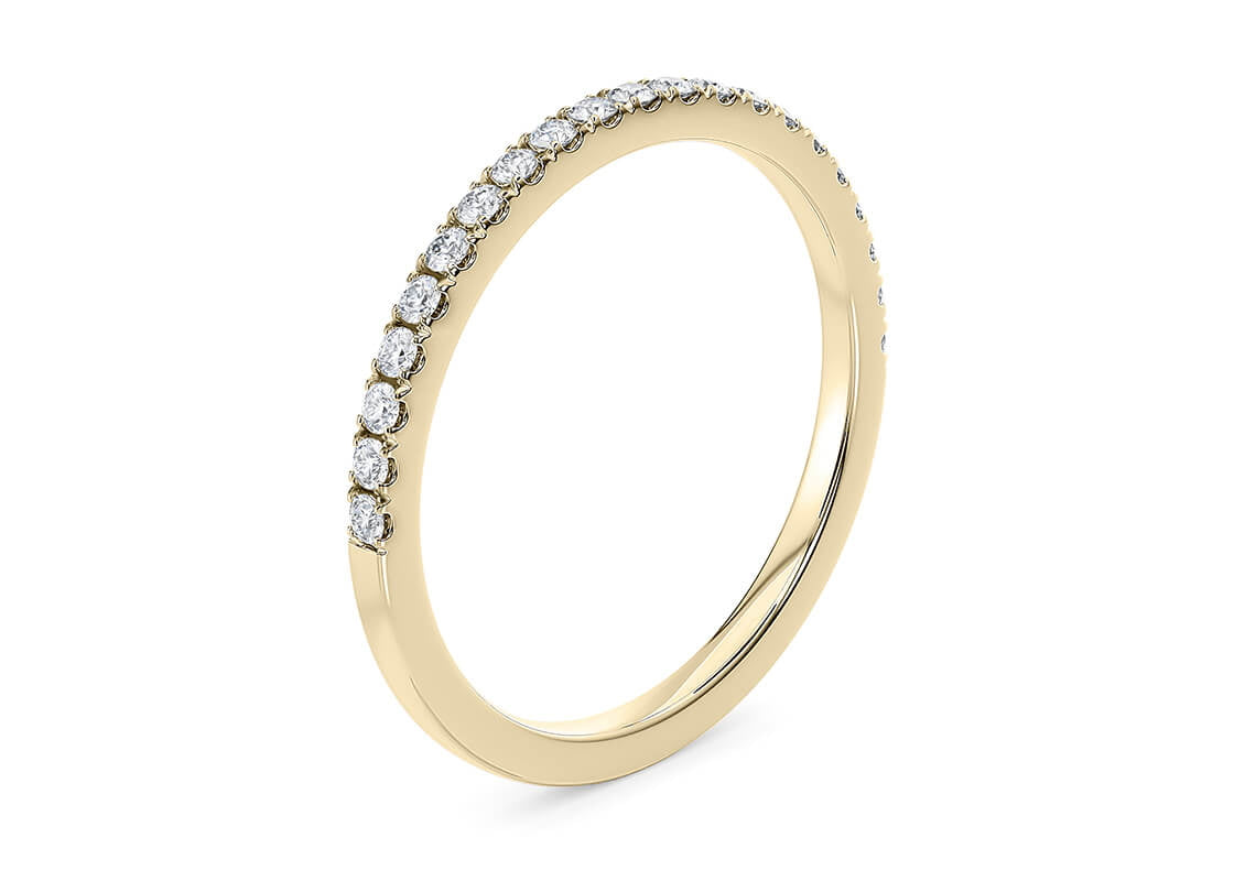 Vogue Lab Grown Yellow Gold 18k Half Set Eternity Ring
