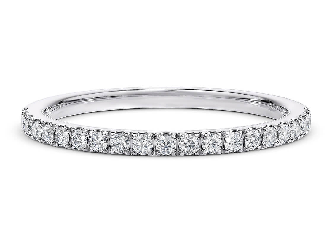 Vogue White Gold 18k Half Set Eternity Ring