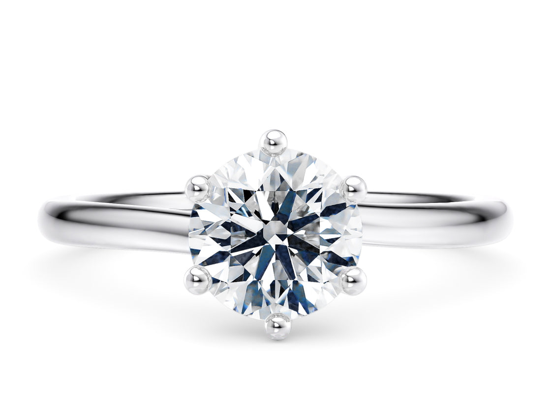 Zeta Solitaire Platinum Round Engagement Ring