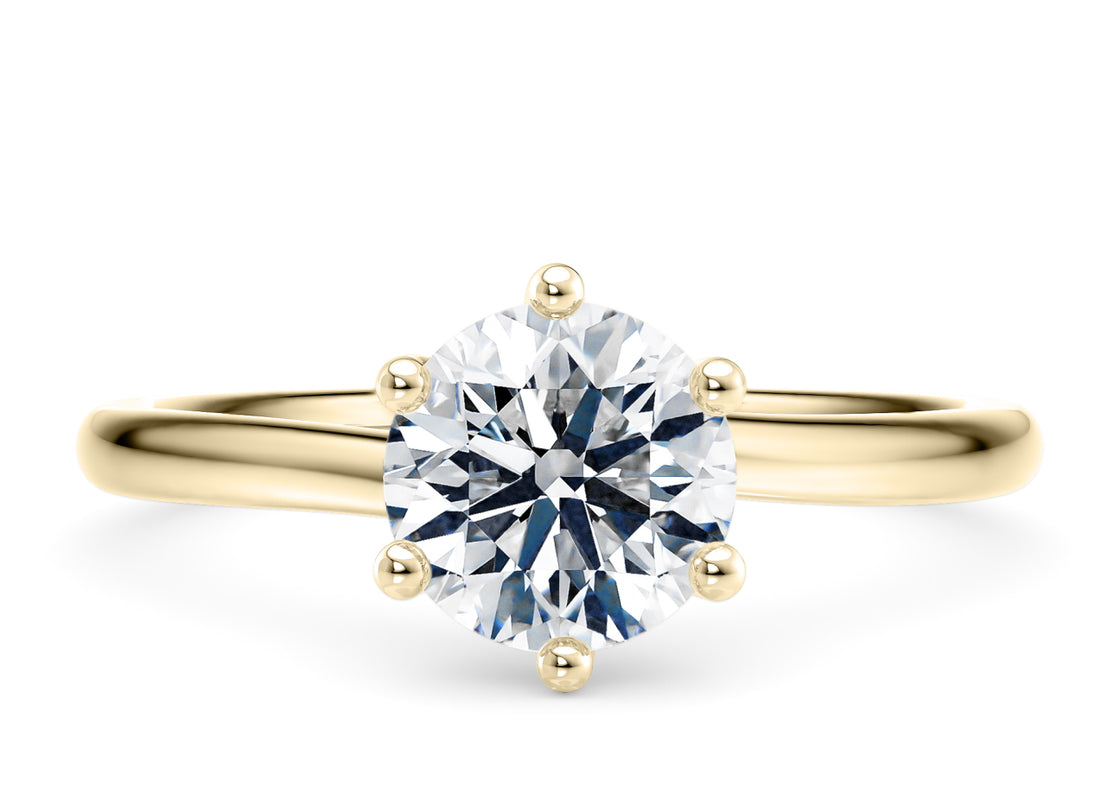 Zeta Solitaire Yellow Gold 18k Round Engagement Ring